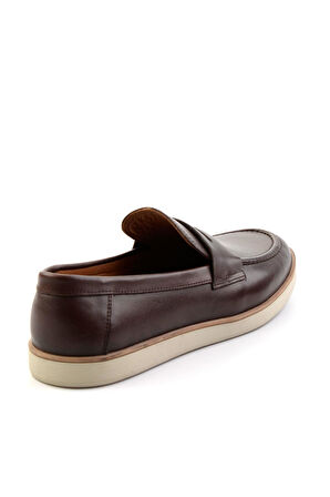 Kahve Hakiki Deri Erkek Loafer Ayakkabı E01054171341