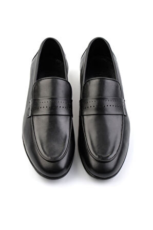 Siyah Hakiki Deri Erkek Klasik Ayakkabı E01054141241