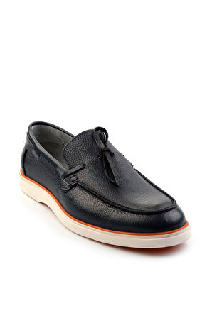 Lacivert Leather Erkek Loafer Ayakkabı E01054182440