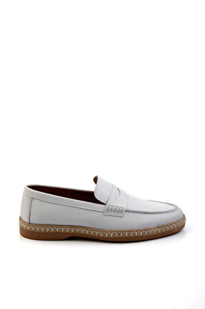 Beyaz Leather Erkek Espadril E01079709003