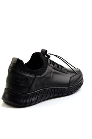 Siyah Hakiki Deri Erkek Casual Ayakkabı E01076198443