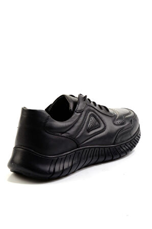 Siyah Hakiki Deri Erkek Casual Ayakkabı E01076250043