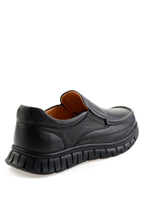 Siyah Hakiki Deri Erkek Casual Ayakkabı E01076380843