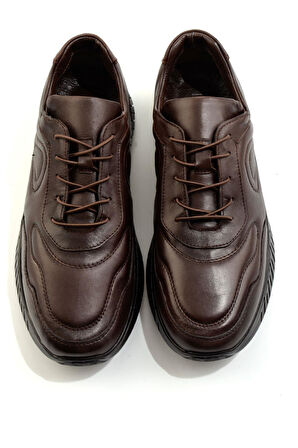 Kahve Hakiki Deri Erkek Casual Ayakkabı E01076250043