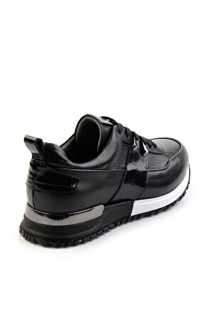 Siyah Hakiki Deri Erkek Sneaker E01075616603