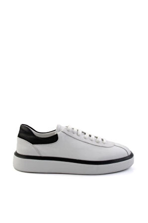 Beyaz Hakiki Deri Erkek Sneaker E01087115103