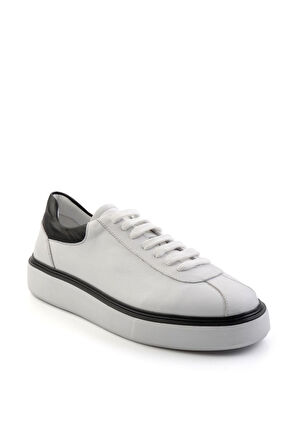 Beyaz Hakiki Deri Erkek Sneaker E01087115103