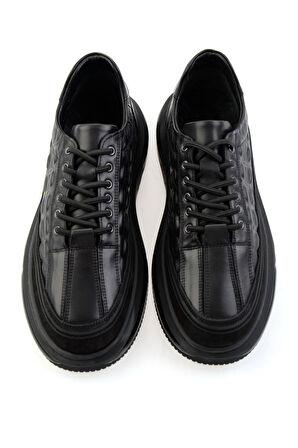 Siyah Hakiki Deri Erkek Sneaker E01080219003