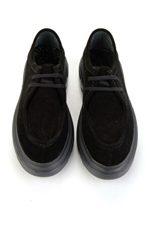 Siyah Hakiki Deri Erkek Casual Ayakkabı E01080220602