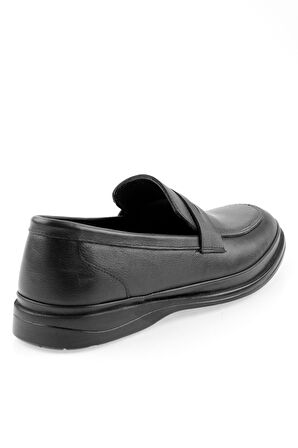 Siyah Hakiki Deri Erkek Loafer Ayakkabı E01081002803