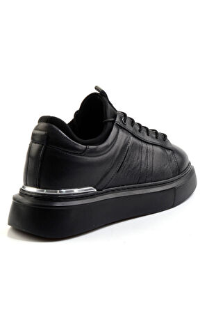 Siyah Hakiki Deri Erkek Sneaker E01082010403
