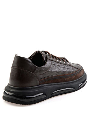Kahve Hakiki Deri Erkek Sneaker E01080219003