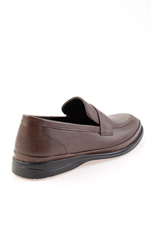 Kahve Hakiki Deri Erkek Loafer Ayakkabı E01081002803