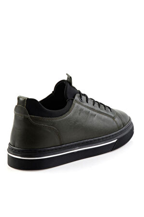 Haki Hakiki Deri Erkek Sneaker E01082000603
