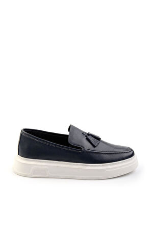 Lacivert Leather Erkek Loafer Ayakkabı E01080107603