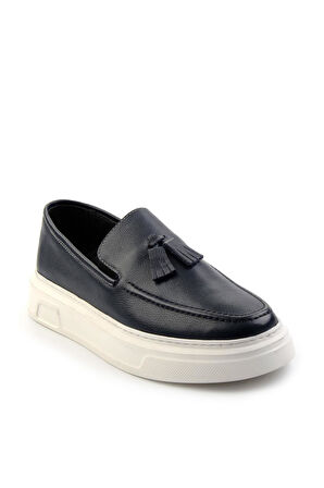Lacivert Leather Erkek Loafer Ayakkabı E01080107603