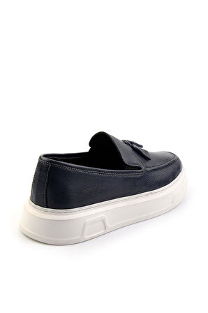 Lacivert Leather Erkek Loafer Ayakkabı E01080107603