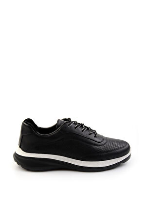 Siyah Leather Erkek Casual Ayakkabı E01084240443
