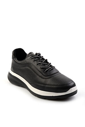Siyah Leather Erkek Casual Ayakkabı E01084240443