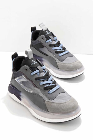 Gri Hakiki Deri Erkek Sneaker E01185053803