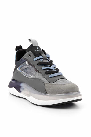 Gri Hakiki Deri Erkek Sneaker E01185053803