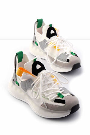 Beyaz Triko  Erkek Sneaker E01185050782