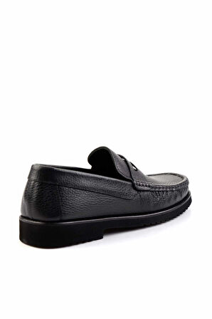 Siyah Hakiki Deri Erkek Loafer Ayakkabı E01194032340