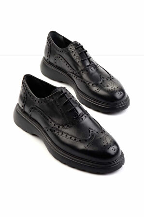 Siyah Leather Erkek Klasik Ayakkabı E01194002641
