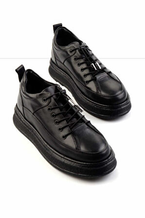 Siyah Leather Erkek Casual Ayakkabı E01194013141
