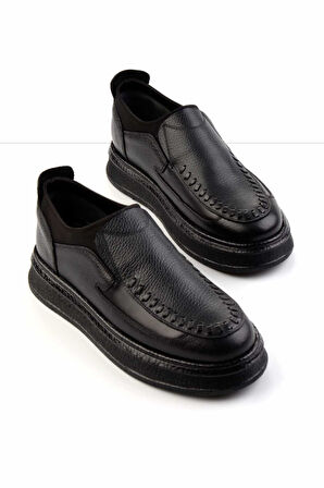 Siyah Siyah Leather Erkek Casual Ayakkabı E01194007941