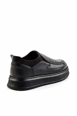 Siyah Siyah Leather Erkek Casual Ayakkabı E01194007941