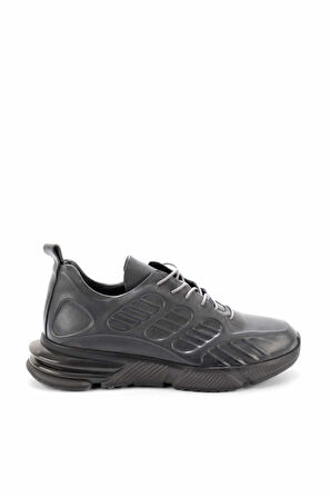 Gri Hakiki Deri Erkek Sneaker E01200200303