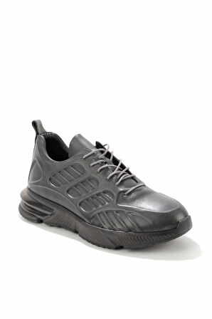 Gri Hakiki Deri Erkek Sneaker E01200200303