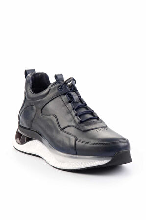 Lacivert Hakiki Deri Erkek Sneaker E01307243903