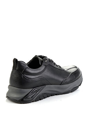 Siyah Hakiki Deri Erkek Sneaker E01307270703