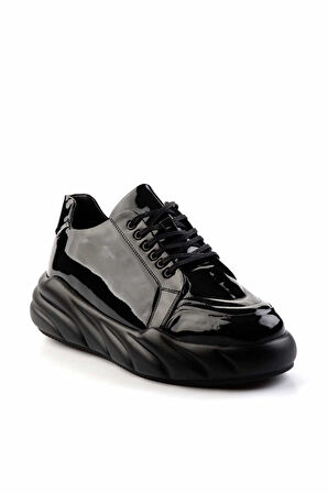 Siyah Rugan Hakiki Deri Erkek Sneaker E01307259608