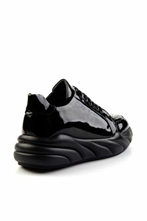 Siyah Rugan Hakiki Deri Erkek Sneaker E01307259608
