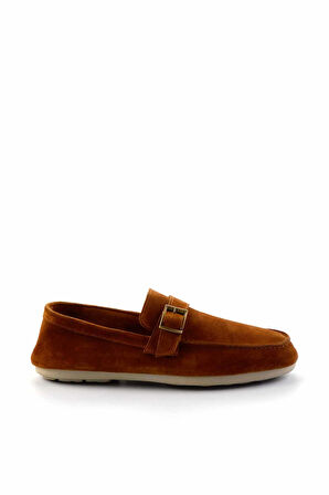 Taba Süet Hakiki Deri Erkek Loafer Ayakkabı E01304406502