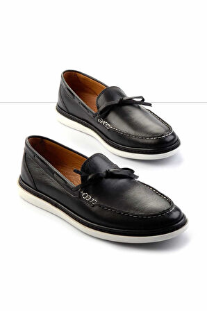 Siyah Leather Erkek Loafer Ayakkabı E01304020343
