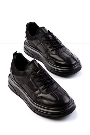 Siyah Leather Erkek Sneaker E01307257343