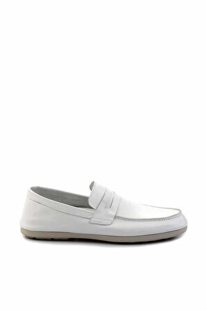 Beyaz Leather Erkek Loafer Ayakkabı E01304406643