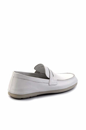 Beyaz Leather Erkek Loafer Ayakkabı E01304406643
