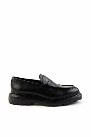 Siyah Leather Erkek Loafer Ayakkabı E01310113240