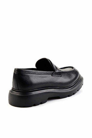 Siyah Leather Erkek Loafer Ayakkabı E01310113240