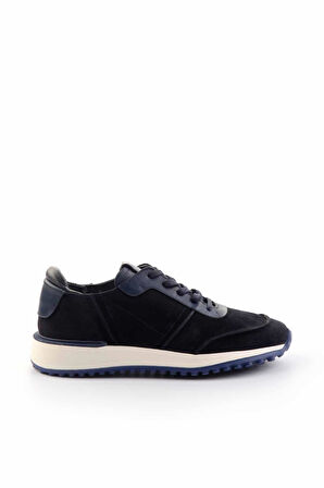 Lacivert Süet Hakiki Deri Erkek Sneaker E01310110402