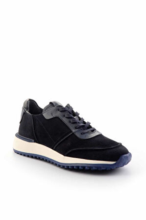 Lacivert Süet Hakiki Deri Erkek Sneaker E01310110402