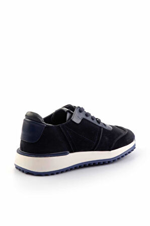 Lacivert Süet Hakiki Deri Erkek Sneaker E01310110402