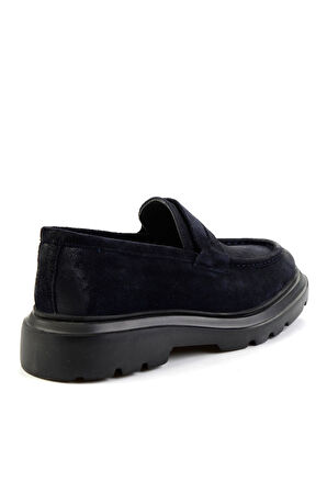 Lacivert Hakiki Deri Erkek Loafer Ayakkabı E01310113202
