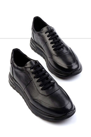 Siyah Hakiki Deri Erkek Sneaker E01310108541