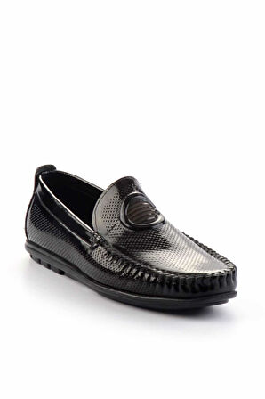 Siyah Rugan Hakiki Deri Erkek Loafer Ayakkabı E01323122008